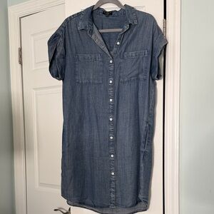 Velvet heart Casual Blue Denim Shirt Dress